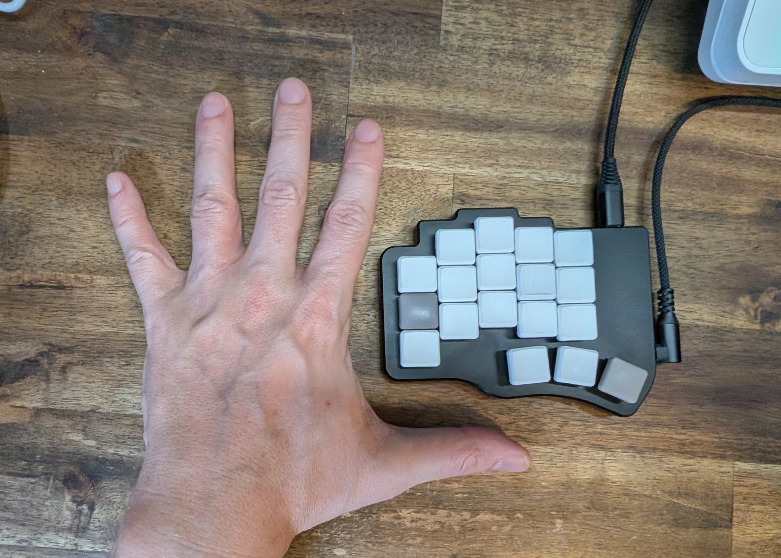 Big hands, tiny keyboard