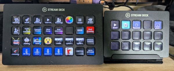 I use a dual Streamdeck setup to produce the
show. My dual streamdeck setup